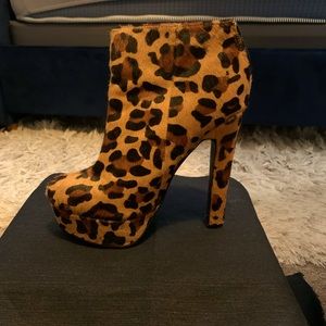 Colin Stuart leopard platform booties